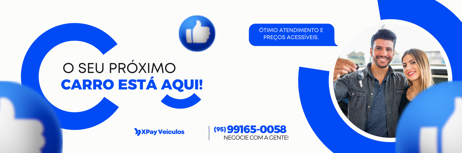 Outdoor de concessionária de veículos chamativo preto azul e branco